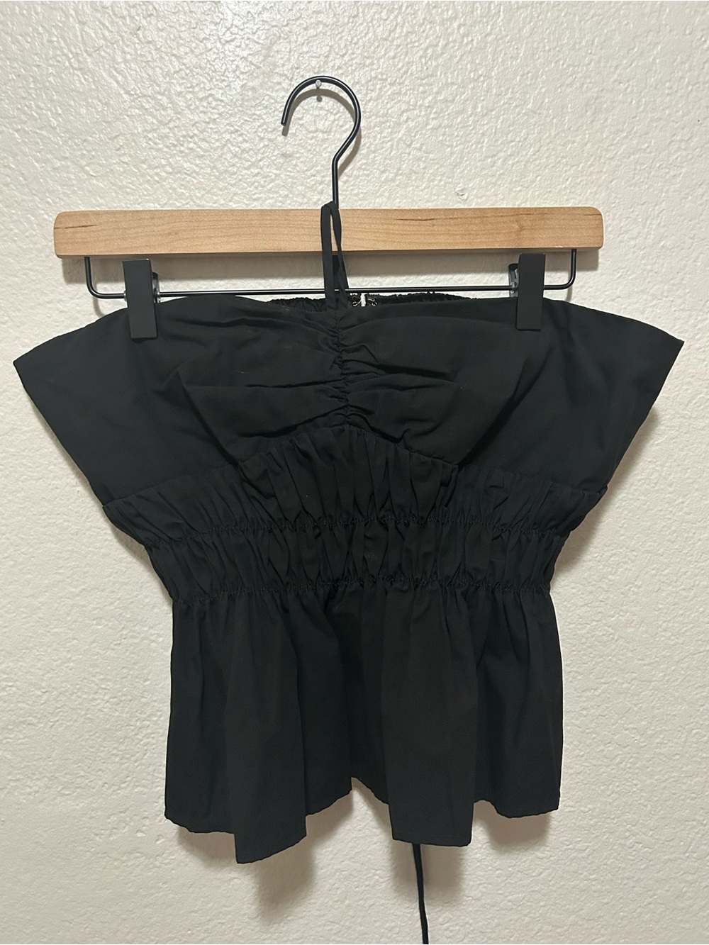 NWT Ciao Lucia Amalia Halter Top Black Cotton Poplin Size Large Made in LA - Picture 2 of 7